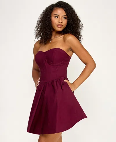 Katia Rae Juniors' Sweetheart Fit & Flare Mini Dress, Created For Macy's In Multi