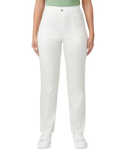 Hue Women's High-rise Straight-leg Pull-on Pants In White