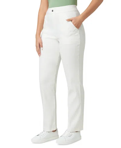 Hue Women's High-rise Straight-leg Pull-on Pants In White