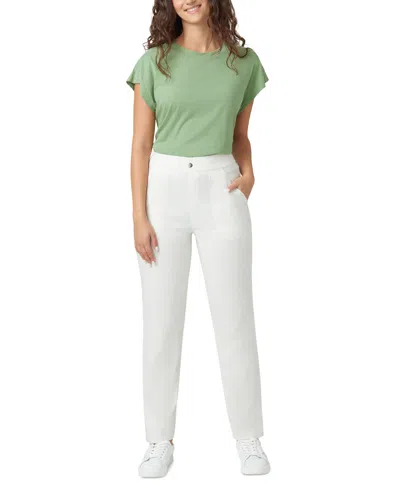 Hue Women's High-rise Straight-leg Pull-on Pants In White