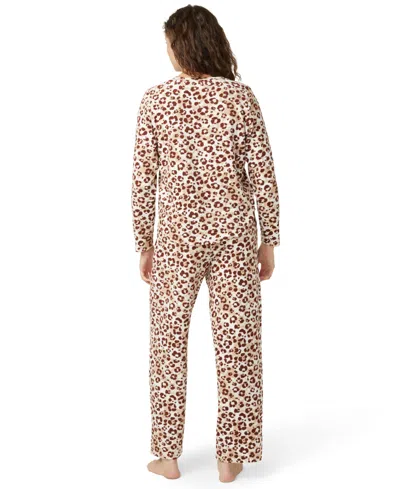Hue Women's Waffle Fleece Pajama Set In White