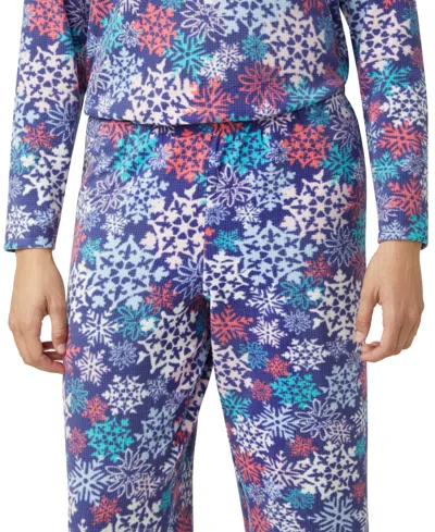 Hue Women's Waffle Fleece Pajama Set In Blue