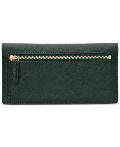 Ralph Lauren Crosshatch Leather Slim Snapped-closure Wallet