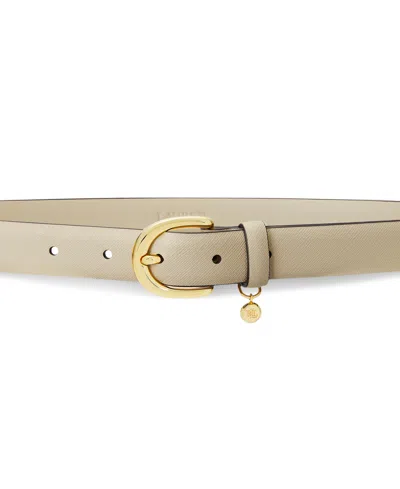 Ralph Lauren Women's Charm Crosshatch Leather Belt In Brown