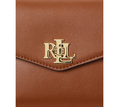 Ralph Lauren Farrah Small Leather Satchel In Brown