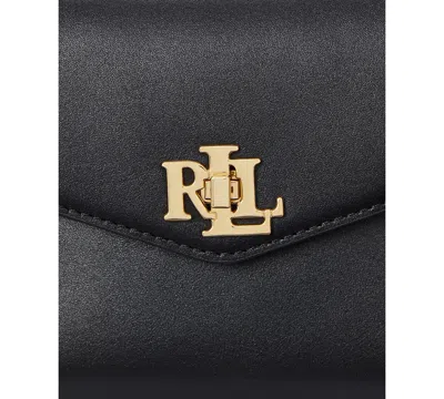 Ralph Lauren Farrah Small Leather Satchel In Black