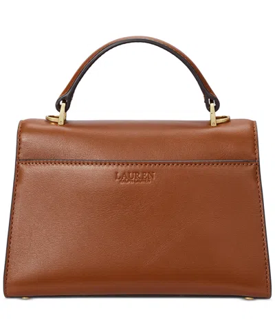 Ralph Lauren Farrah Small Leather Satchel In Brown