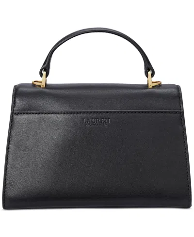 Ralph Lauren Farrah Small Leather Satchel In Black