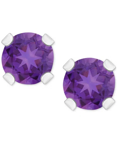 Macy's Rhodolite Garnet Stud Earrings (1/4 Ct. T.w.) In 14k White Or Yellow Gold (also In Citrine, Sky Blue In Multi