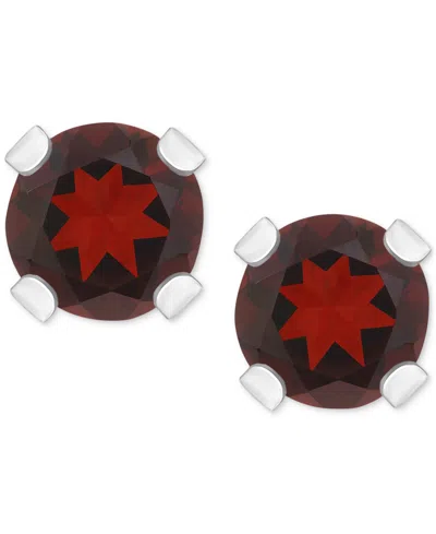 Macy's Rhodolite Garnet Stud Earrings (1/4 Ct. T.w.) In 14k White Or Yellow Gold (also In Citrine, Sky Blue In Metallic