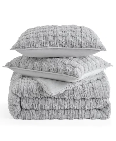 Ugg Denai Faux Fur Reversible 3-pc. Comforter Set, Full/queen In Gray