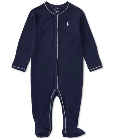 Polo Ralph Lauren Baby Boys Cotton Footed Coverall In Blue