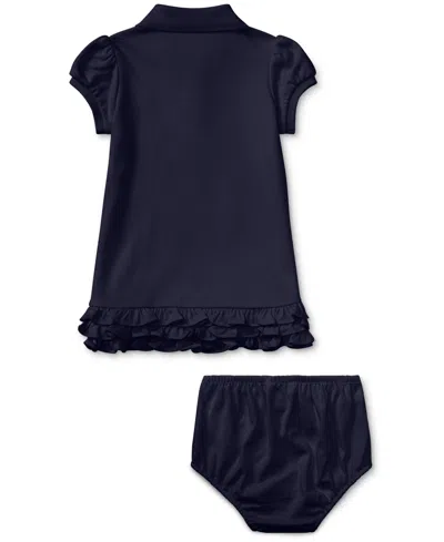 Polo Ralph Lauren Baby Girls Ruffled Trim Cupcake Dress In Blue