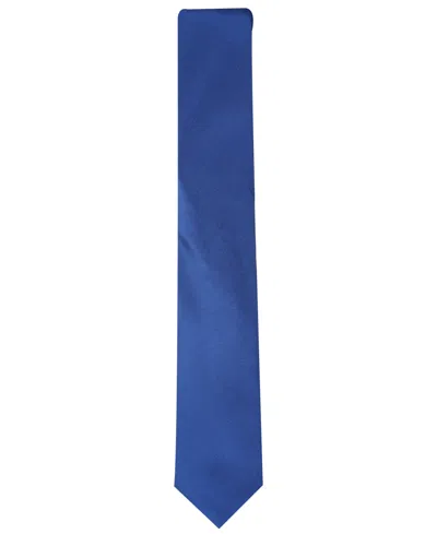 Alfani Men's Solid Texture Slim Tie, Created For Macy's In Blue