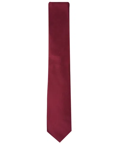 Alfani Men's Solid Texture Slim Tie, Created For Macy's In Red