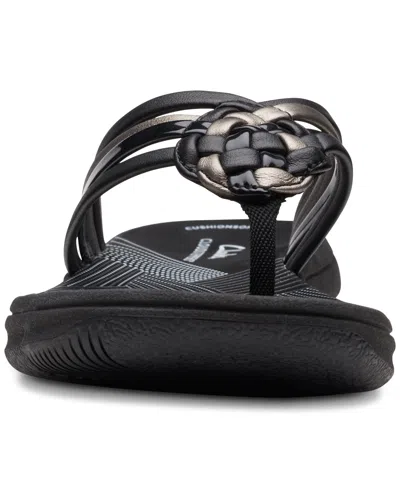 Clarks Women's Breeze Coral Thong Sandals In Black