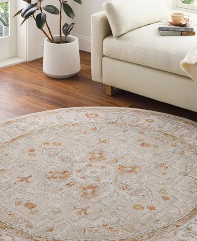 Livabliss Avant Garde Avt-2314 6'7"x6'7" Round Area Rug In Sand