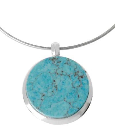 Robert Lee Morris Soho Turquoise Pendant Wire Necklace In Metallic