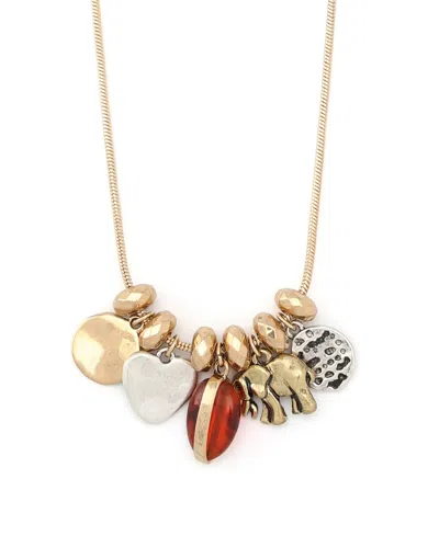 Robert Lee Morris Soho Gold Heirloom Charms Bib Necklace In Gold