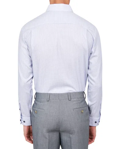 Michelsons Of London Men's Dobby Square Shirt In Blue