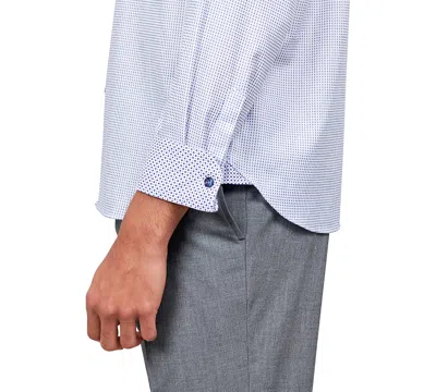 Michelsons Of London Men's Dobby Square Shirt In Blue