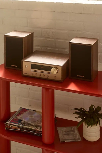 Crosley Parker Radio Cd Player & Speaker Shelf System In Brown At Urban Outfitters
