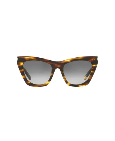 Saint Laurent Womens Brown Sl214 Kate Cat-eye-frame Acetate Sunglasses In Brown
