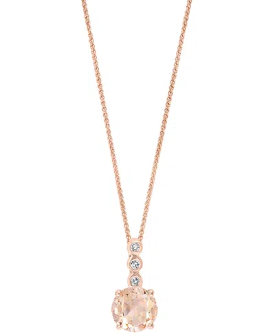 Lali Jewels Aquamarine (3/4 Ct. T.w.) & Diamond Accent 18" Pendant Necklace In 14k White Gold (also In Morganite In Pink