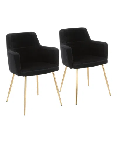 Lumisource Andrew Contemporary Dining Accent Chair, 2 Piece Set