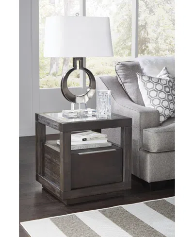 Macy's Tivie 22" Wood End Table In Brown