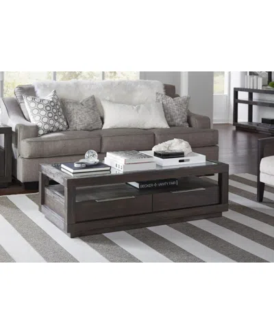 Macy's Tivie 54" Wood Coffee Table In Brown