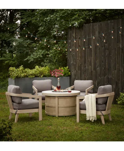 Agio Reid Outdoor 5-pc. Chat Set (1 Fire Pit & 4 Club Chairs), Created For Macy's