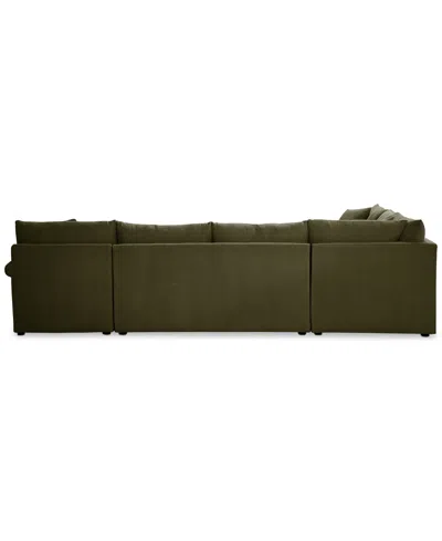 Macy's Closeout! Wrenley 137" 5-pc. Fabric L-shape Modular Sectional Sofa, Created For  In Green