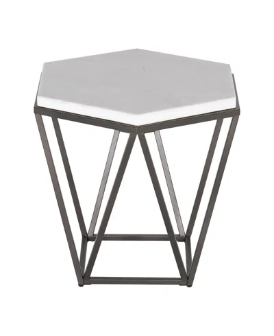 Macy's Steve Silver Corvus 24" Hexagonal Shape Marble Top End Table