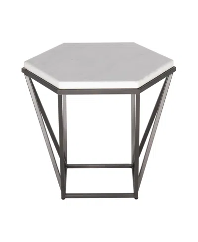 Macy's Steve Silver Corvus 24" Hexagonal Shape Marble Top End Table