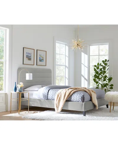 Macy's Haryan Upholstered Queen Bed In Silver