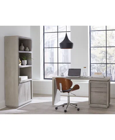 Macy's Tivie 74" Wood Floating Base Bookshelf In Gray