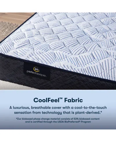 Serta Perfect Sleeper Blue Lagoon Night 12" Firm Mattress Set, Queen Split In Transparent