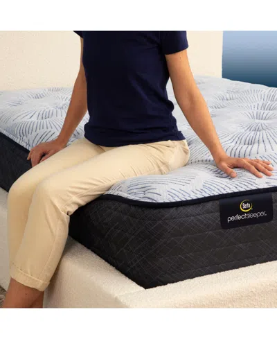 Serta Perfect Sleeper Blue Lagoon Night 13" Plush Mattress Set, California King In Transparent