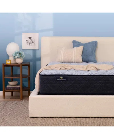 Serta Perfect Sleeper Blue Lagoon Night 13.5" Medium Mattress Set, Queen In Transparent