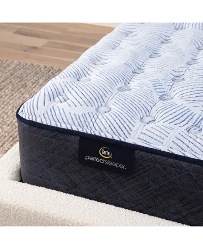 Serta Perfect Sleeper Blue Lagoon Night 13.5" Medium Mattress Set, Queen In Transparent