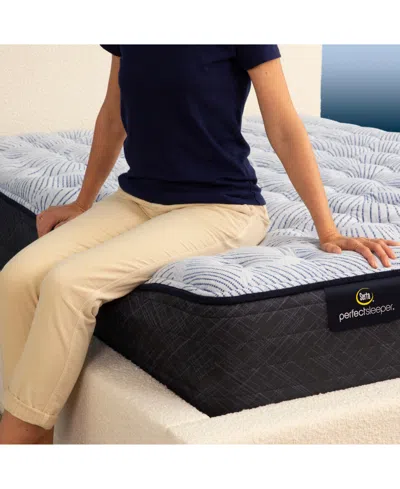 Serta Perfect Sleeper Blue Lagoon Night 13.5" Medium Mattress Set, California King In Transparent