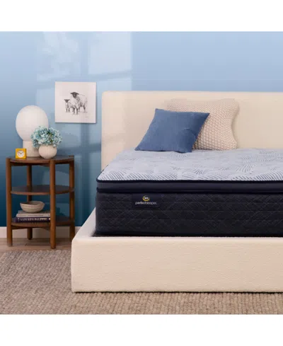 Serta Perfect Sleeper Blue Lagoon Night 14" Plush Pillow Top Mattress Set, Queen In Transparent