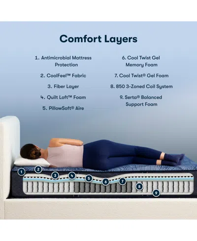 Serta Perfect Sleeper Cobalt Calm 13" Plush Mattress Set, Queen Split In Transparent