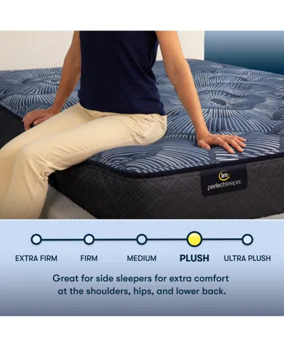 Serta Perfect Sleeper Cobalt Calm 13" Plush Mattress Set, Queen Split In Transparent