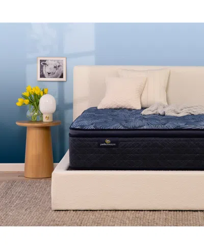 Serta Perfect Sleeper Cobalt Calm 14" Medium Pillow Top Mattress Set, Full In Transparent