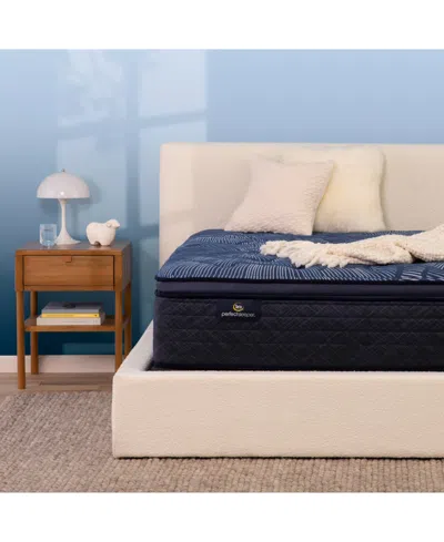 Serta Perfect Sleeper Cobalt Calm 15" Plush Pillow Top Mattress Set, Queen In Transparent