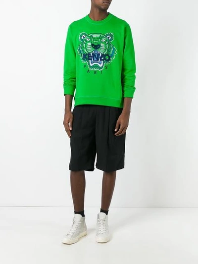 Shop Kenzo Tiger Sweatshirt - Farfetch In Green