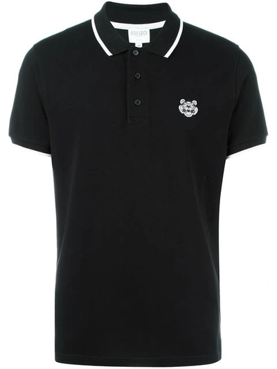 Kenzo Black Embroidered Tiger Polo