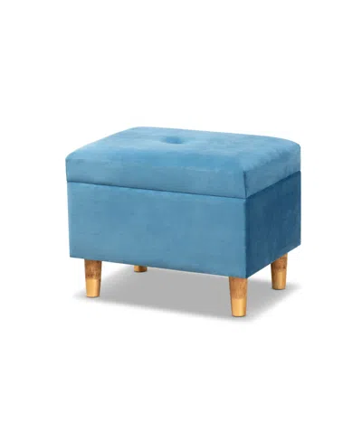 Baxton Studio Elias Modern And Contemporary Velvet Fabric Upholstered And Finished Wood Storage Ottoman
